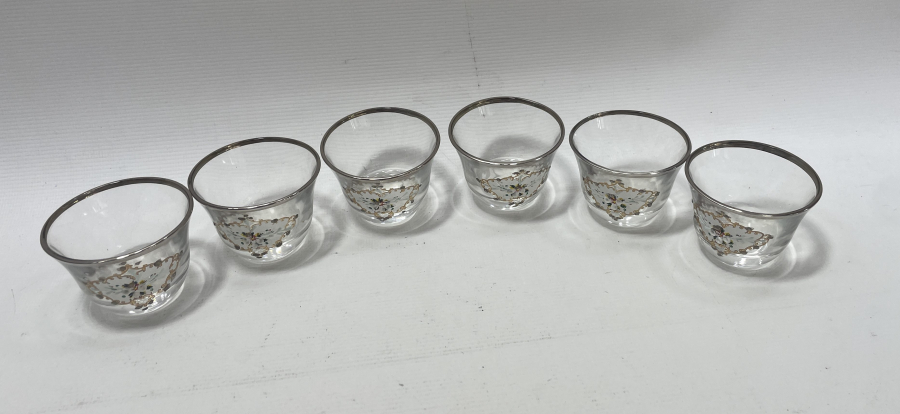 ÜZERİ MİNELİ 6 LI ZARF FİNCANI TAKIMI