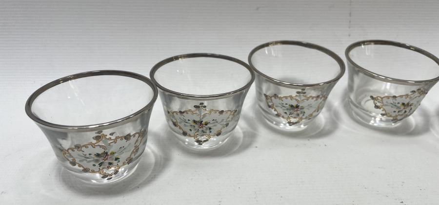 ÜZERİ MİNELİ 6 LI ZARF FİNCANI TAKIMI