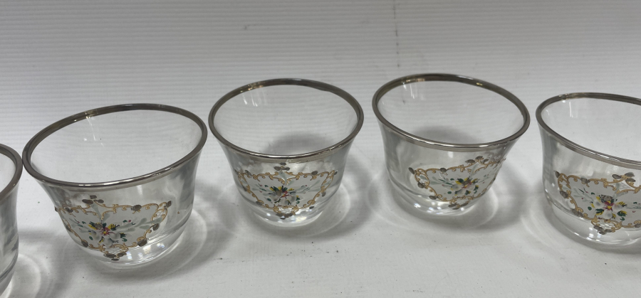 ÜZERİ MİNELİ 6 LI ZARF FİNCANI TAKIMI