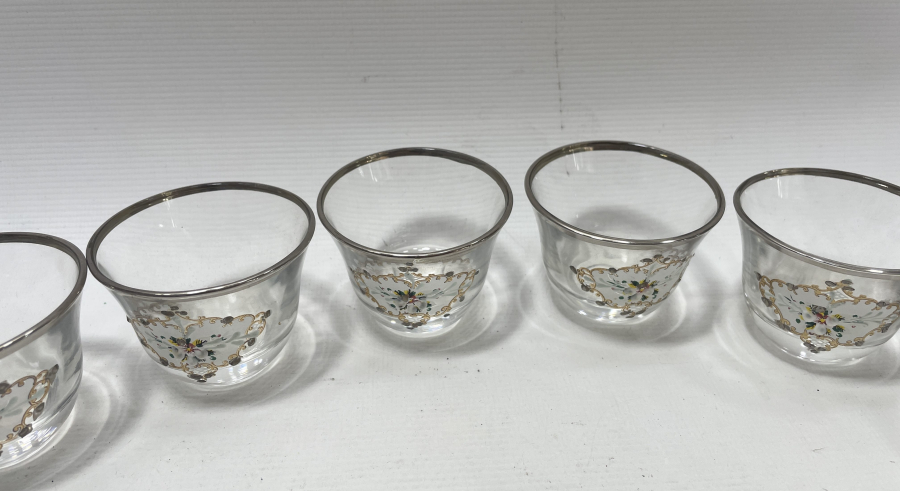 ÜZERİ MİNELİ 6 LI ZARF FİNCANI TAKIMI