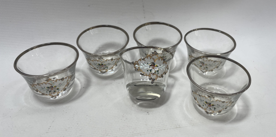 ÜZERİ MİNELİ 6 LI ZARF FİNCANI TAKIMI