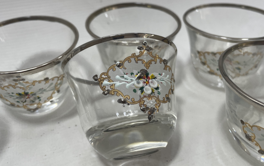 ÜZERİ MİNELİ 6 LI ZARF FİNCANI TAKIMI