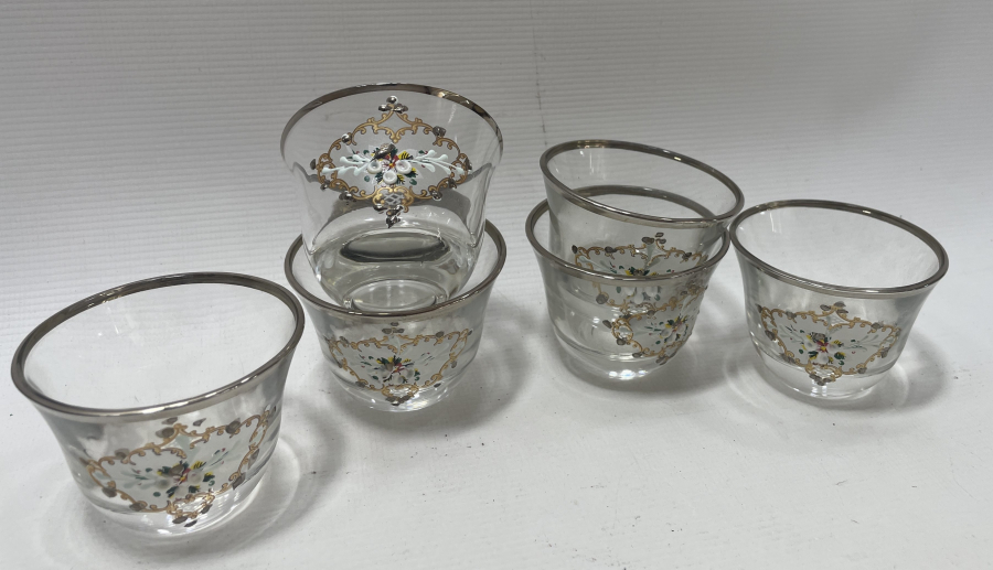 ÜZERİ MİNELİ 6 LI ZARF FİNCANI TAKIMI