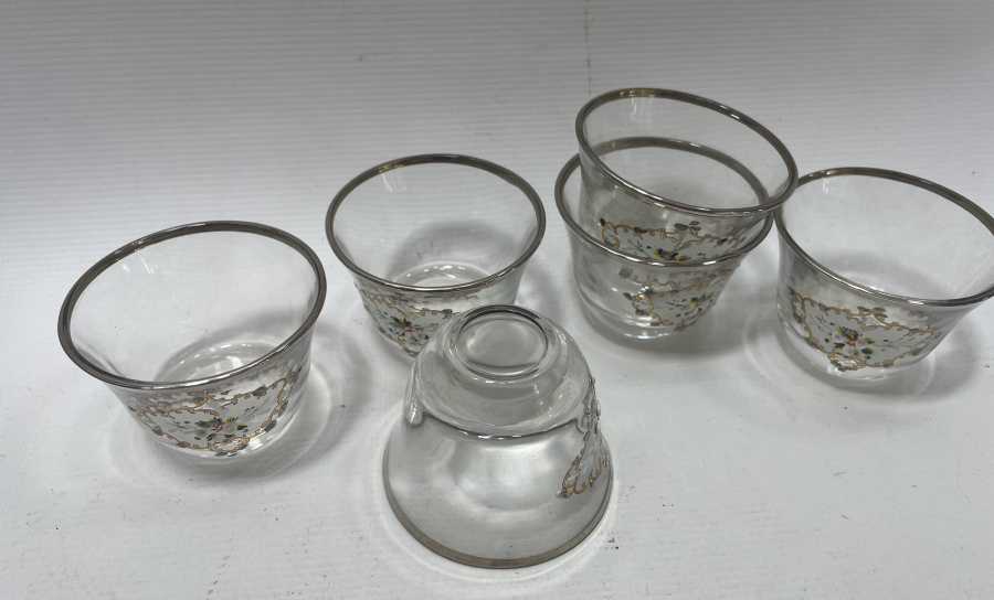 ÜZERİ MİNELİ 6 LI ZARF FİNCANI TAKIMI