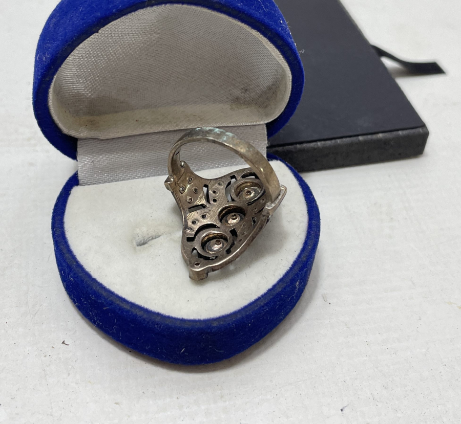 ELMAS TAŞLI BÜYÜK BOY ÖZEL YAPIM MEKİK YÜZÜK