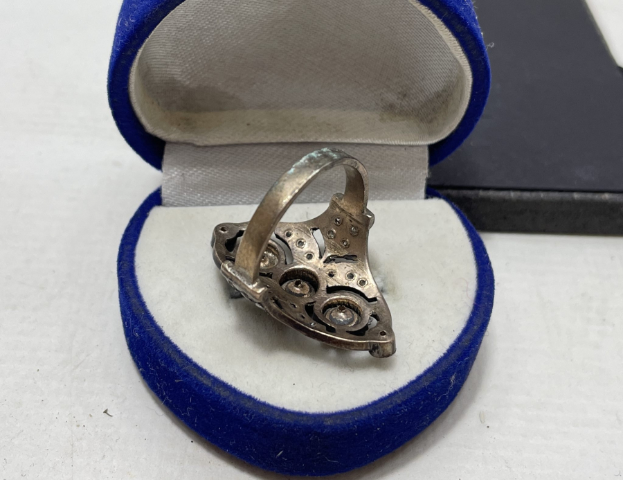 ELMAS TAŞLI BÜYÜK BOY ÖZEL YAPIM MEKİK YÜZÜK