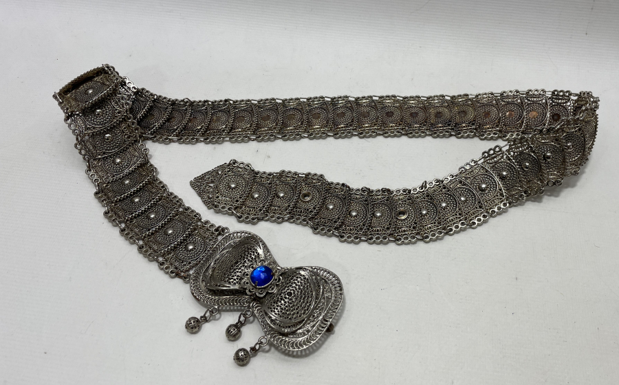 GÜMÜŞ KAPLAMA ANTİKA GELİN KEMERİ