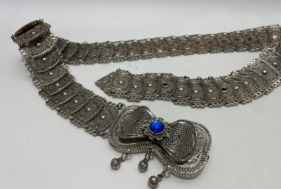 GÜMÜŞ KAPLAMA ANTİKA GELİN KEMERİ