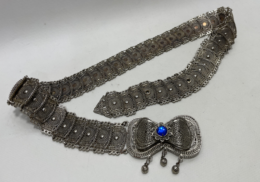 GÜMÜŞ KAPLAMA ANTİKA GELİN KEMERİ