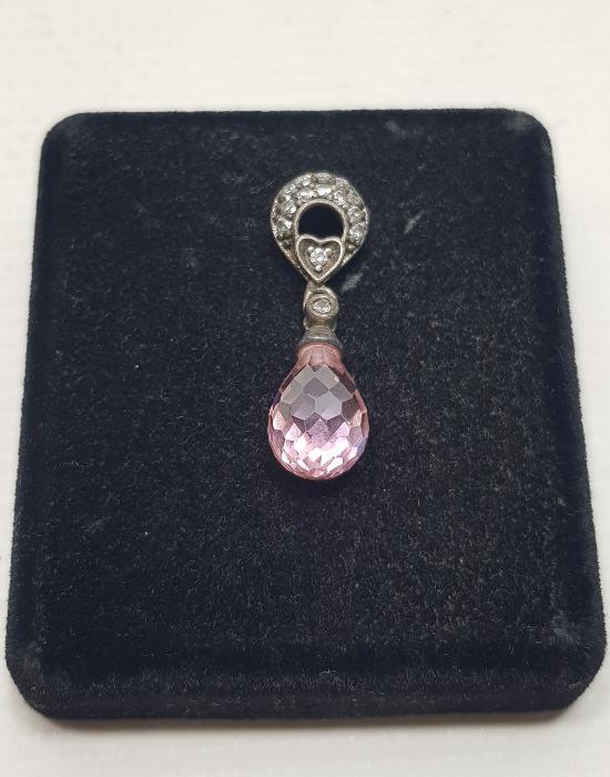 AMETİST TAŞLI GÜMÜŞ KOLYE UCU