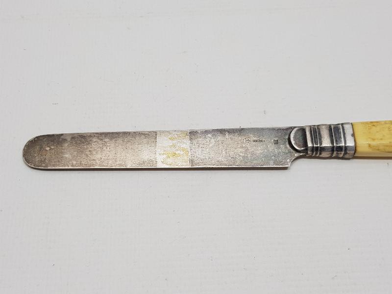 OSMANLI DÖNEMİ FİL DİŞİ SAPLI GÜMÜŞ HATTAT BIÇAĞI