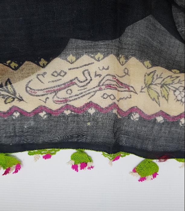 MEŞRUTİYET TEMALI OSMANLICA YAZILI İĞNE OYALI BEZ 