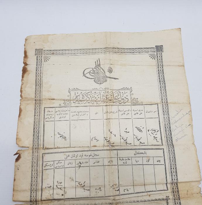 OSMANLI DÖNEMİ İLK NÜFUS CÜZDANI