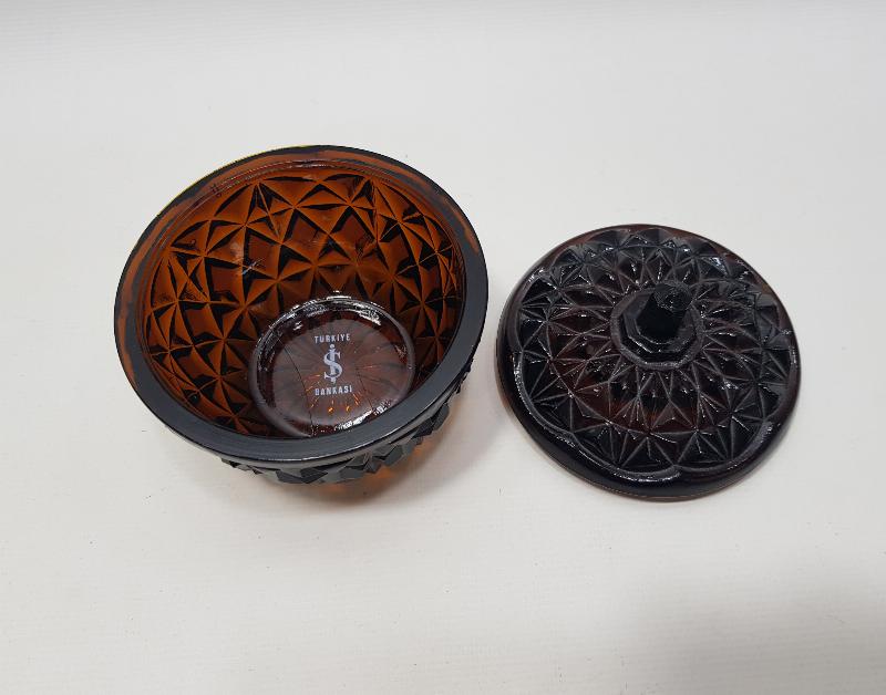 TÜRKİYE İŞ BANKASI PROMOSYONU KAPAKLI CAM ŞEKERLİK