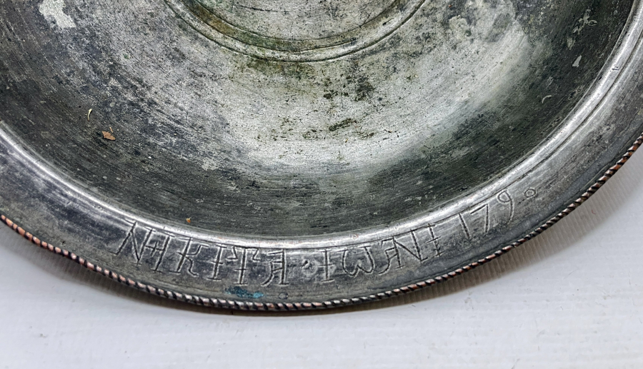 1790 TARİHLİ RUMCA YAZILI OSMANLI DÖNEMİ TUNÇ TABAK