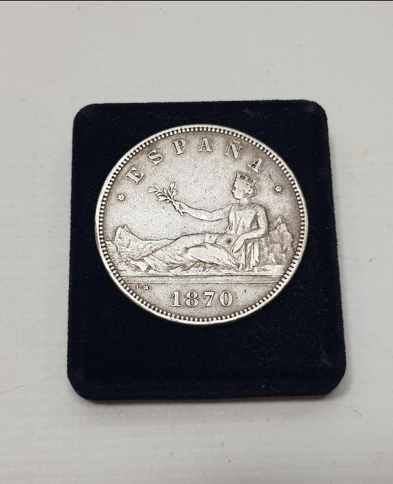 1870 İSPANYA GÜMÜŞ 5 PESETA 