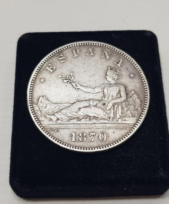 1870 İSPANYA GÜMÜŞ 5 PESETA 