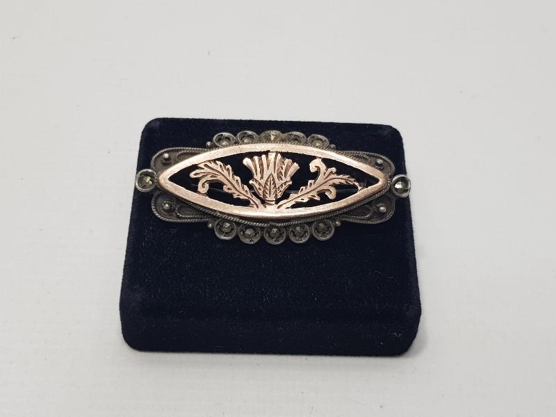 AJUR İŞÇİLİKLİ ANTİKA GÜMÜŞ BROŞ