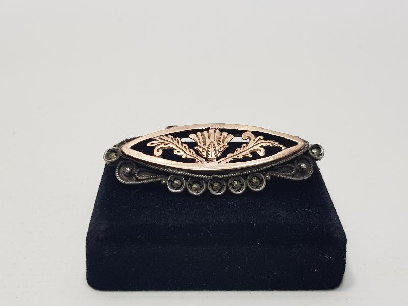 AJUR İŞÇİLİKLİ ANTİKA GÜMÜŞ BROŞ