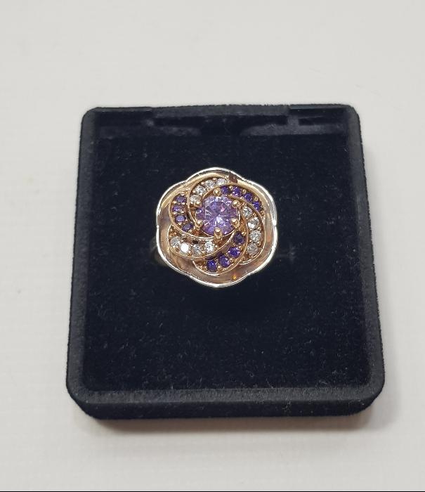 AMETİST VE ZİRKON TAŞLARLA SÜSLÜ GÜMÜŞ YÜZÜK
