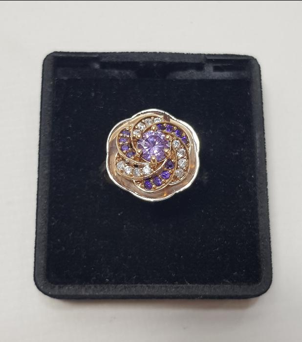 AMETİST VE ZİRKON TAŞLARLA SÜSLÜ GÜMÜŞ YÜZÜK