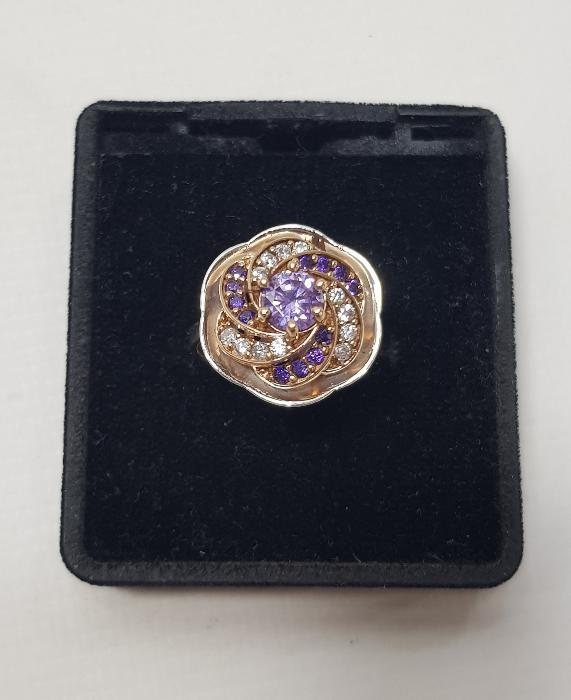 AMETİST VE ZİRKON TAŞLARLA SÜSLÜ GÜMÜŞ YÜZÜK