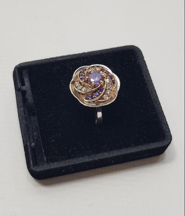 AMETİST VE ZİRKON TAŞLARLA SÜSLÜ GÜMÜŞ YÜZÜK