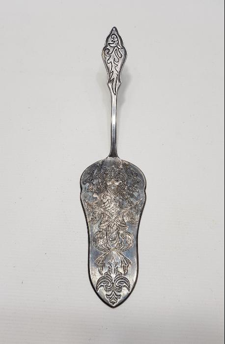 ANTİKA GÜMÜŞ KAPLAMA PASTA SPATULASI