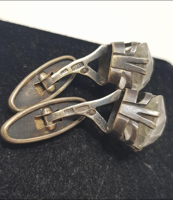 ANTİKA NECEF TAŞLI GÜMÜŞ KOL DÜĞMELERİ