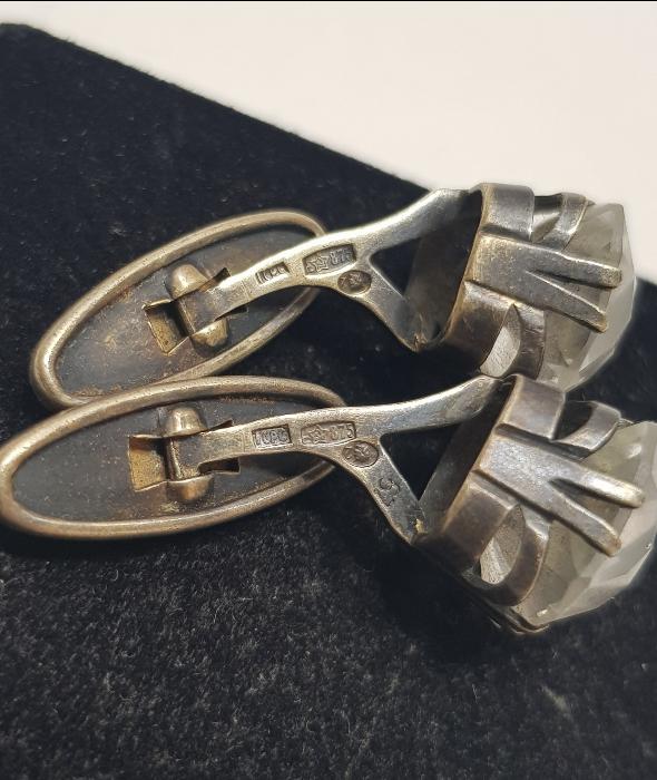 ANTİKA NECEF TAŞLI GÜMÜŞ KOL DÜĞMELERİ