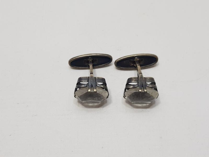 ANTİKA NECEF TAŞLI GÜMÜŞ KOL DÜĞMELERİ