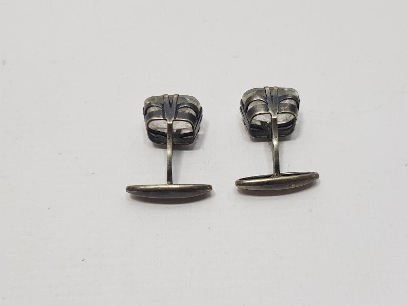 ANTİKA NECEF TAŞLI GÜMÜŞ KOL DÜĞMELERİ