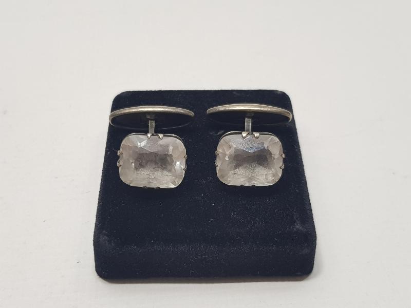 ANTİKA NECEF TAŞLI GÜMÜŞ KOL DÜĞMELERİ