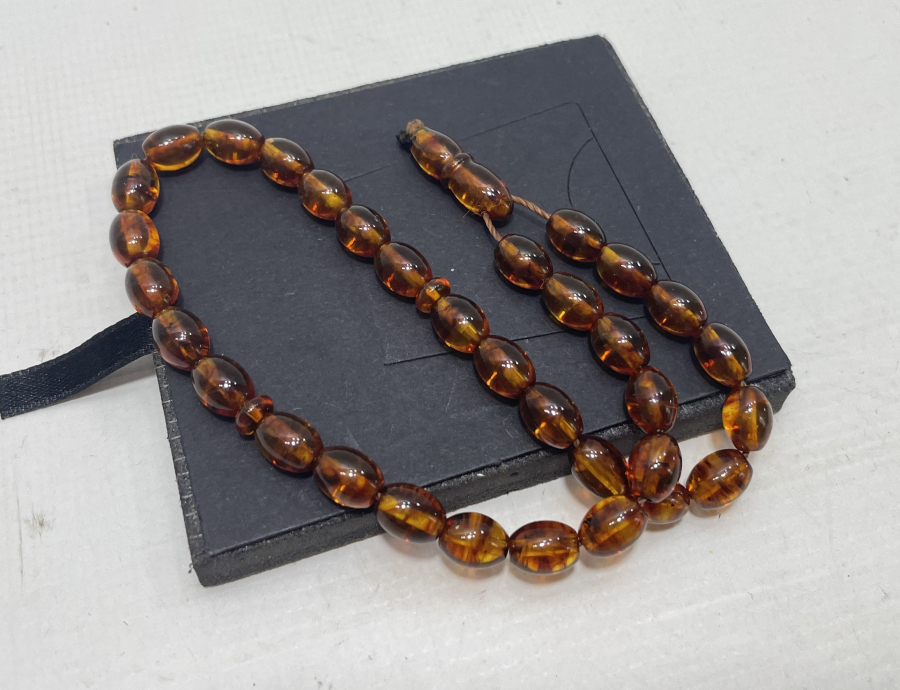 FOSİLLİ DAMLA KEHRİBAR TESPİH