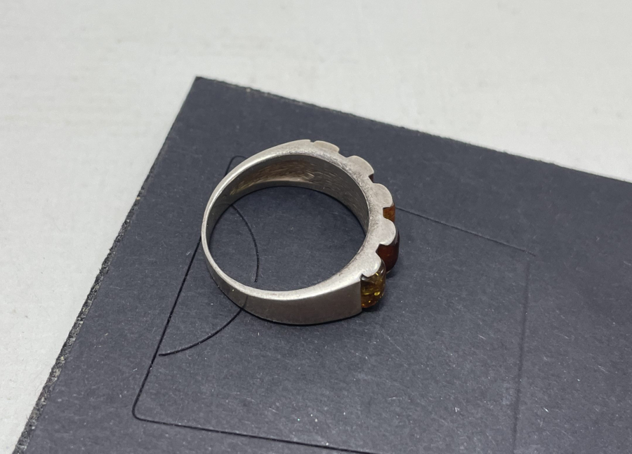 KEHRİBARLI ÖZEL YAPIM BEŞ TAŞ YÜZÜK