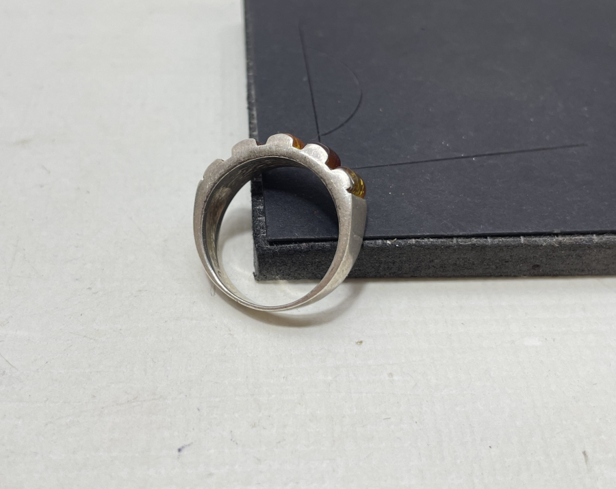 KEHRİBARLI ÖZEL YAPIM BEŞ TAŞ YÜZÜK