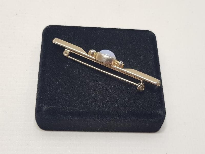 OPAL TAŞLI ANTİKA ALTIN KAPLAMA BROŞ