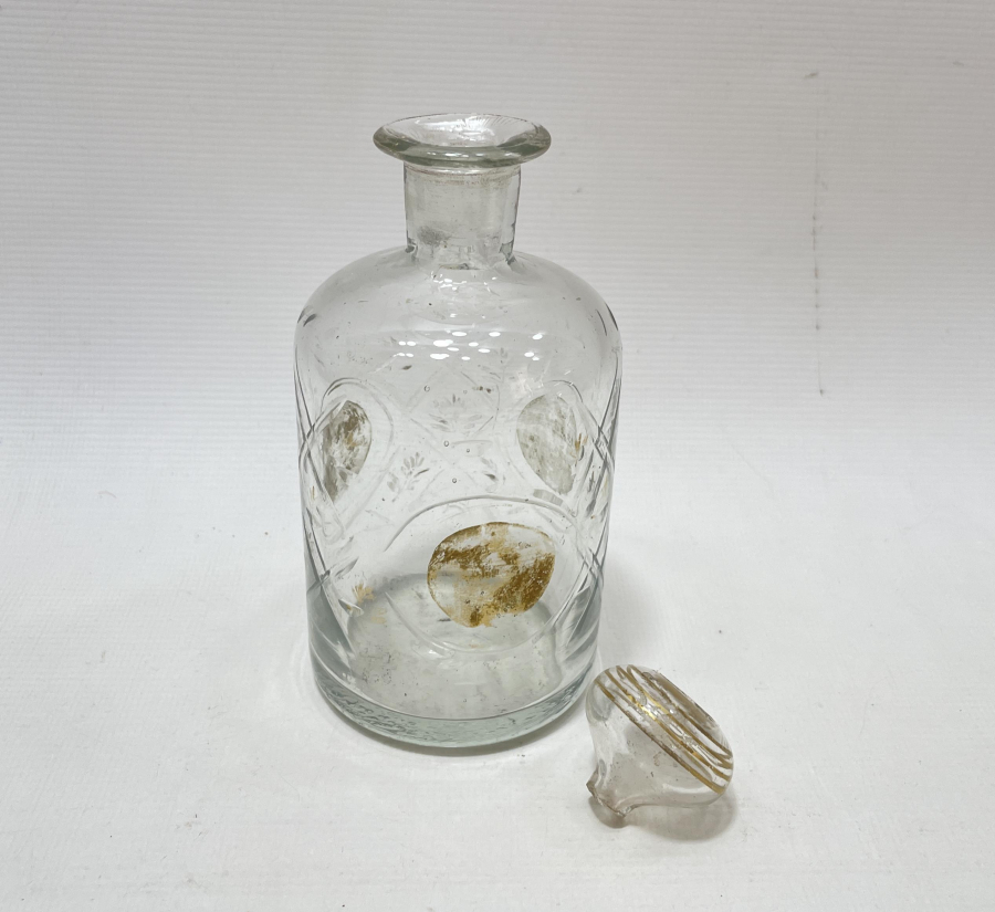 OSMANLI DÖNEMİ ALTIN VARAKLI BEYKOZ KOKU ŞİŞESİ