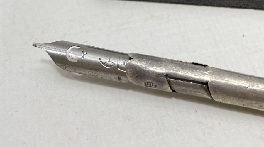 OSMANLI DÖNEMİ ERMENİ USTA DAMGALI TELKARİ İŞÇİLİKLİ GÜMÜŞ DİVİT