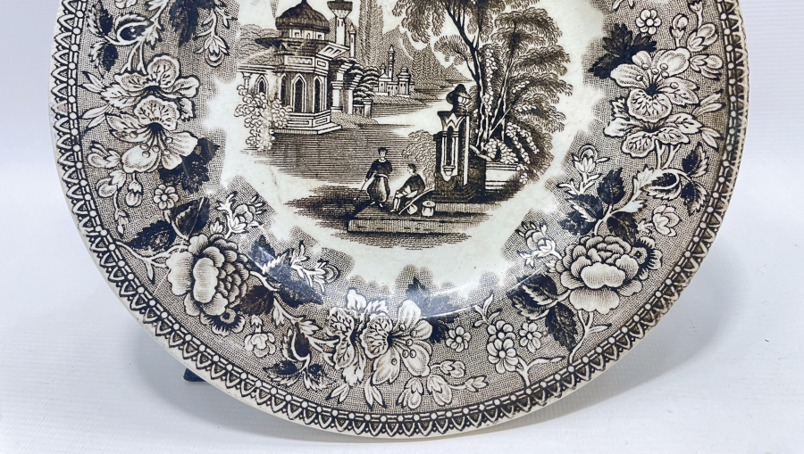 OSMANLI DÖNEMİ SARAY MANZARALI NADİR PORSELEN TABAK