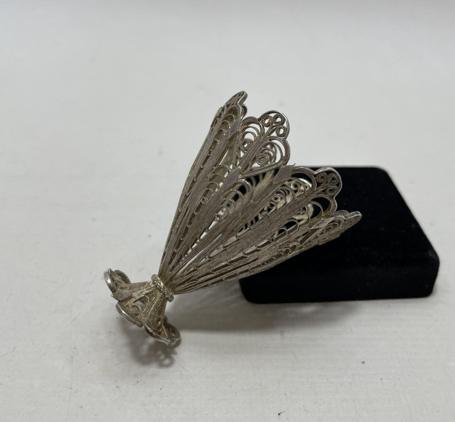 OSMANLI DÖNEMİ TELKARİ İŞÇİLİKLİ SAF GÜMÜŞ FİNCAN ZARFI