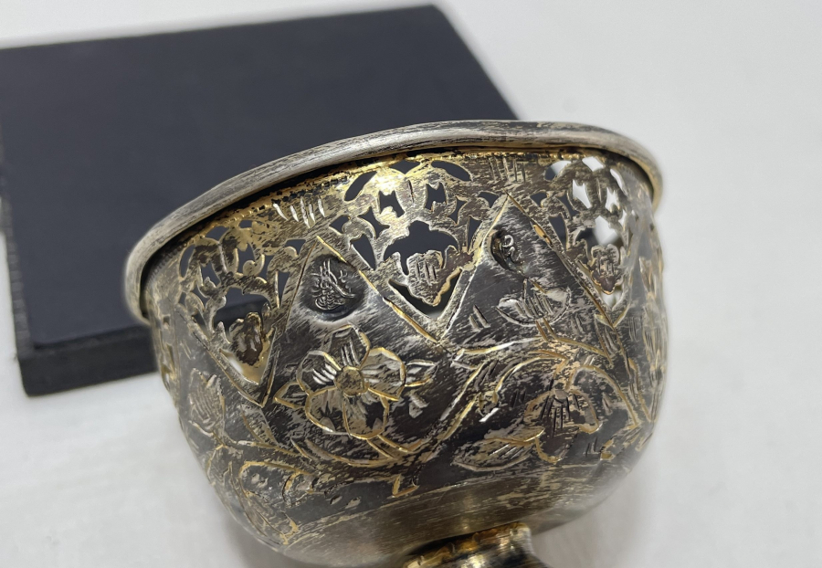 OSMANLI DÖNEMİ TUĞRALI GÜMÜŞ FİNCAN ZARFI