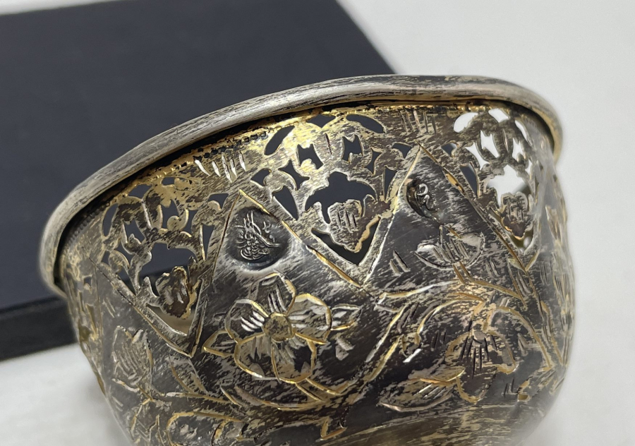 OSMANLI DÖNEMİ TUĞRALI GÜMÜŞ FİNCAN ZARFI