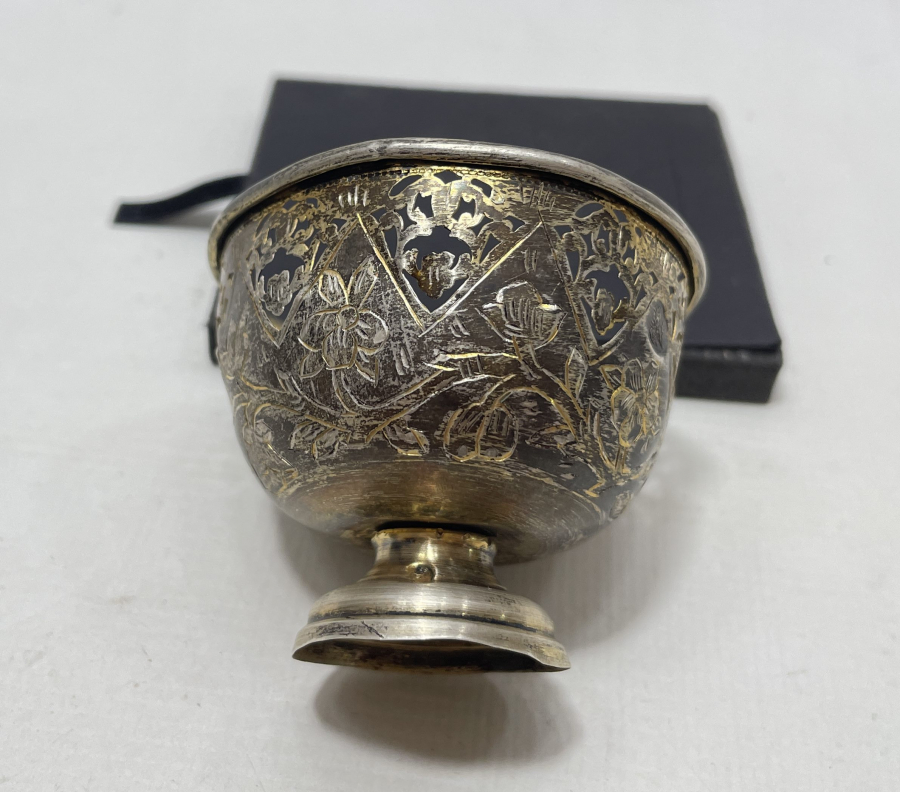 OSMANLI DÖNEMİ TUĞRALI GÜMÜŞ FİNCAN ZARFI