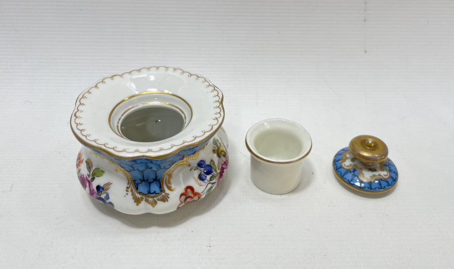 OSMANLI DÖNEMİ ÜZERİ EL BOYAMA VİEN KAPAKLI HOKKA