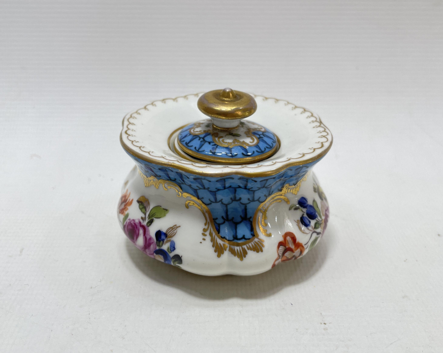 OSMANLI DÖNEMİ ÜZERİ EL BOYAMA VİEN KAPAKLI HOKKA