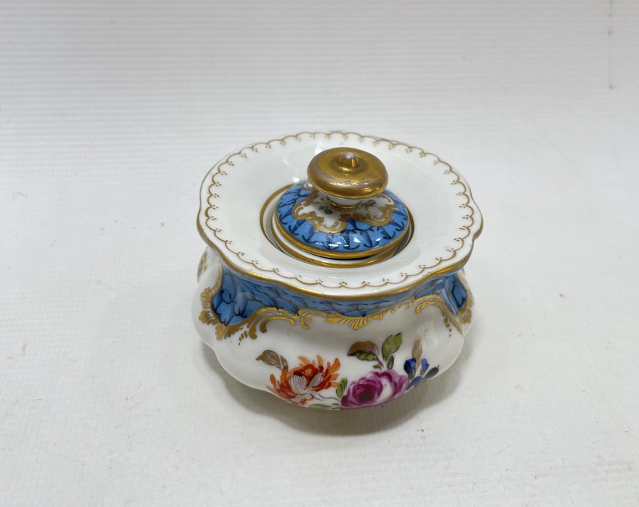 OSMANLI DÖNEMİ ÜZERİ EL BOYAMA VİEN KAPAKLI HOKKA