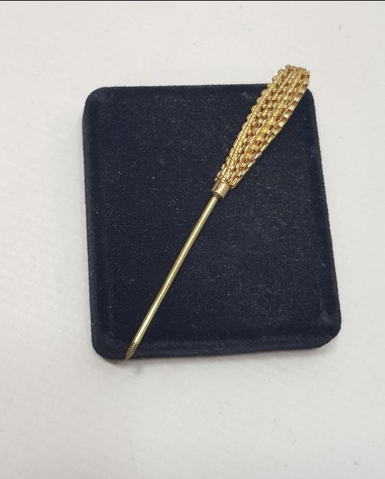 OSMANLI DÖNEMİ İZMİR LEVANTEN İŞİ ALTIN KAPLAMA SAÇ İĞNESİ