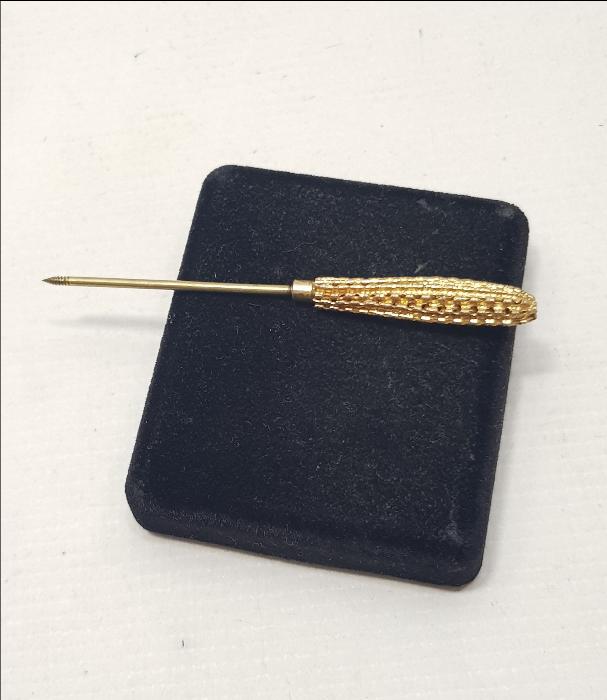 OSMANLI DÖNEMİ İZMİR LEVANTEN İŞİ ALTIN KAPLAMA SAÇ İĞNESİ