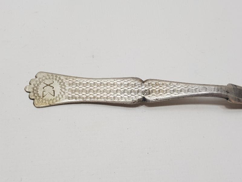 OSMANLI DÖNEMİ İZMİR İŞİ RUMCA YAZILI GÜMÜŞ TATLI KAŞIĞI